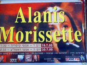 ALANIS MORISSETTE LIVE ISRAEL 2000 HEBREW PROMO POSTER  