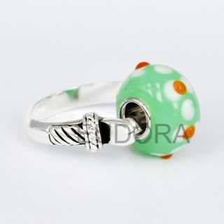 Size7#/8#/9# Eudora Silver ring w silver murano glass bead  