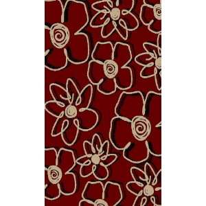  Vesuvio Red Transitional Floral Polypropylene Machine Made 