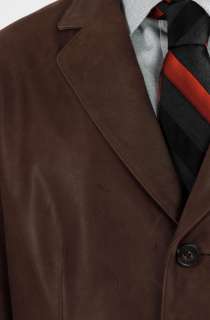   Button Italian Lambskin Vintage Brown Leather Blazer Jacket  