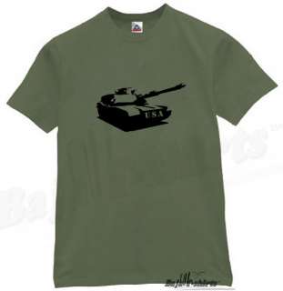 US ARMY TANK T SHIRT COOL RETRO GRAPHIC TEE OLIVE XL  