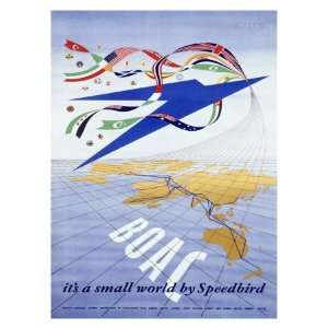  British BOAC Airline Giclee Poster Print, 18x24