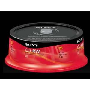  Disc Cd R/W 80 Min 4x 25/Pk Electronics