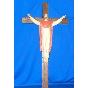  36 1/4 x 19 3/4 Crucifix with Resin figure of Risen 