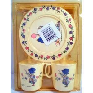  Holly Hobbie Toy tea Set  American Greeting Cards Cups Vintage 