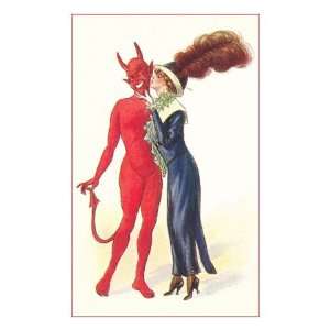 Devil, Woman with Feathered Hat Premium Poster Print, 8x12