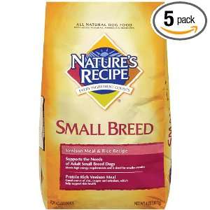 Natures Recipe Small Breed Venison Dry Dog, 4 Pound (Pack of 5 