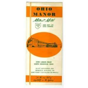  Ohio Manor Motorist Motel Brochure 1950s 