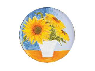 Vietri Saras Flowers Sunflowers Round Platter 663698354499  