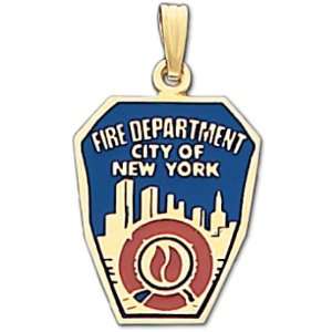    14k Yellow Gold New York City Fire Department Pendant Jewelry