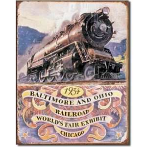  B&O Railroad 1934 Worlds Fair Distressed Retro Vintage 