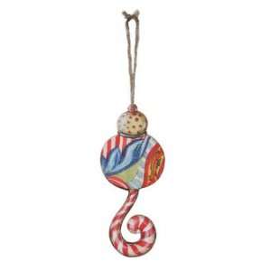  Swirly   Whimsical Painted 6 Inch Tin Ornament