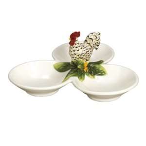  Andrea By Sadek 8.5l 3 Section Dish With Rooster Patio 