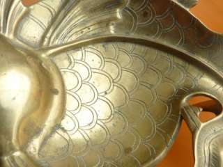 Antique Brass Koi Fish Bowl Pre WWI From India  