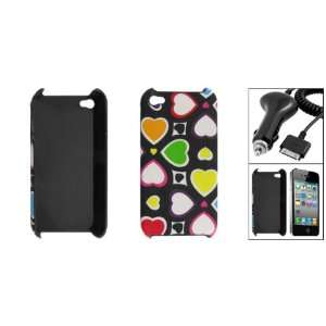   Pattern Cloth Coated Plastic Back Case for iPhone 4 4G Electronics