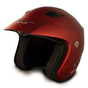  VCAN V526 Metro Burgundy Large Open Face Helmet 