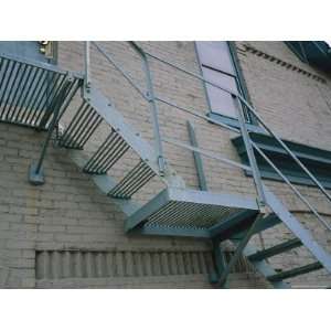  Blue Fire Escape on a Building in Milwaukees Third Ward 