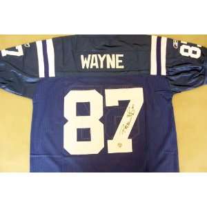  Reggie Wayne Autographed Authentic Blue Colts Jersey w/ Wayne 