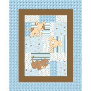 Peek A Boo Puppy Flannel 42/43 100% Cotton D/R Playful Puppies Panel 