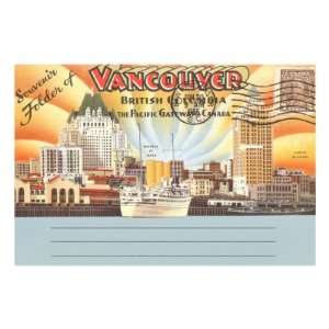  Postcard Folder, Vancouver, British Columbia Travel 