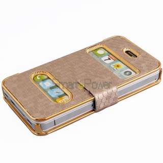   Leather Magnetic Flip Case Back Cover for iPhone 4 4G 4S  