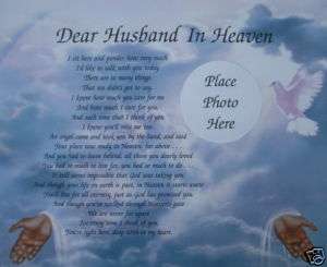Dear Husband In Heaven In Loving Memory Memorial Verse  