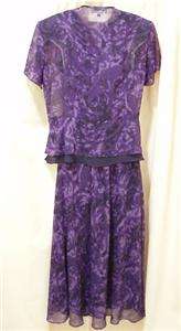 WOMENS STUDIO 1 DRESS W JACKET OUTFIT PURPLE DRESSY CAREER SIZE 12 (OR 