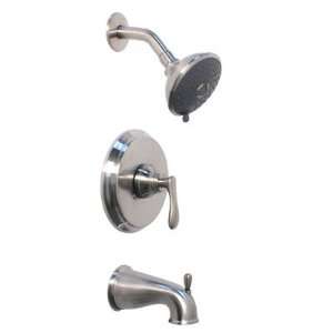  Valentino Tub and Shower Bath Faucet Set Brushed Nickel 