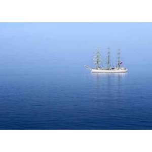  Sail Ship in the Morning Mist   Peel and Stick Wall Decal 