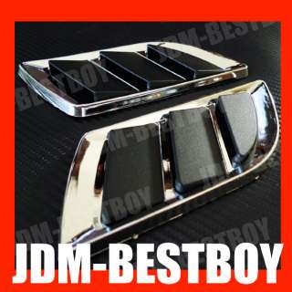 Euro Style Chrome Side Vent Car Air flow Fender Porthole Cover FOR 