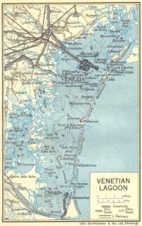 VENICE Lakes & Lombardy Venetian Lagoon, 1953 map  