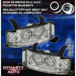  Scion XB Headlights Chrome Dual Halo LED Headlights 2003 2004 2005 