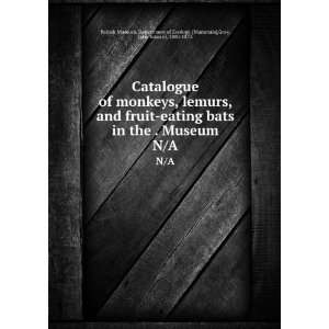  Catalogue of monkeys, lemurs, and fruit eating bats in the 