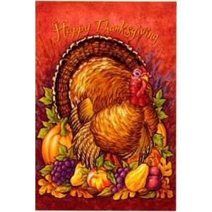  Happy Thanksgiving Turkey Silk Reflections Flag 29x43 