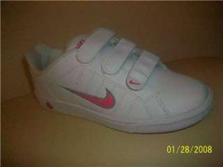 White Girls Nike Court Tradition Trainers velcro fastening  