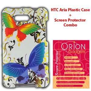   Case (Rainbow Butterfly Design) + Screen Protector Combo for HTC Aria