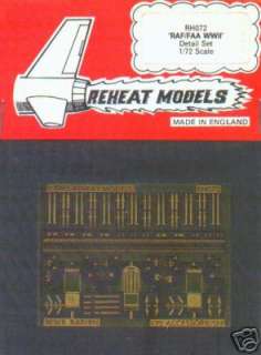 Reheat Models Photo Etch RAF/RAA WWII Detail Set 1/72  