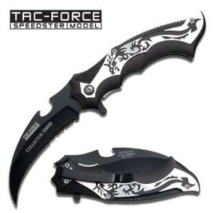   Dragon Assisted Action Open Karambit Knife   Silver