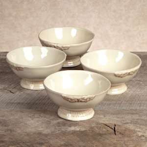 GG Collection Gracious Goods Cream Ceramic Grazia Soup Bowls (4 