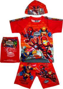 SPIDERMAN SUPER HERO Boy Swimming Costume Small Age 2 3  