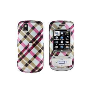  LG GD710 Shine 2 Graphic Case   Pink Plaid Cell Phones 