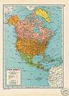 Beautiful Vintage RETRO 1940s Folio Map of NORTH AMERIC