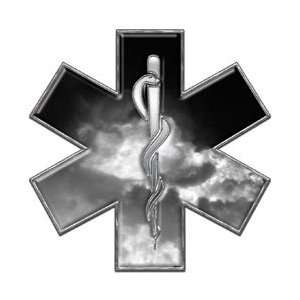  Star of Life Real Fire Decal In Gray   6 h   REFLECTIVE 