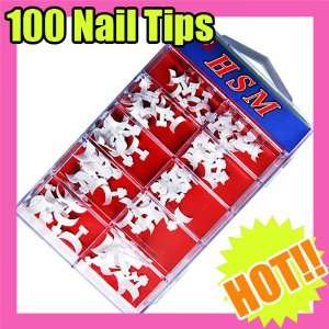  100 cuticle French Nail Art UV Gel acrylic Tip 091 