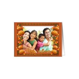  Happy Halloween photo card pumpkins and candy corn Card 