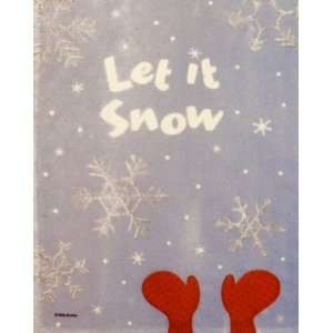  Let it Snow Small Winter Flag w/ Sparkling Silver 