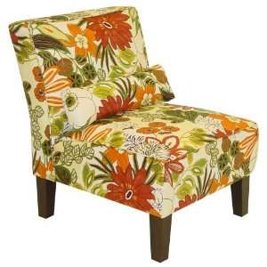  Slipper Chair, Armless Megan Print