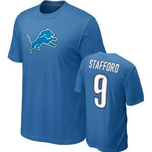  Matt Stafford #9 Blue Nike Detroit Lions Name & Number T 