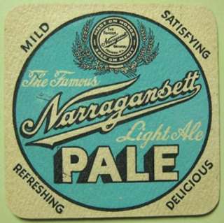 NARRAGANSETT BANQUET ALE PALE Beer COASTER Rhode Island  