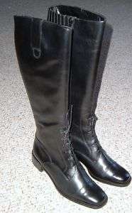   IN BOX VANELI BLACK CALF LEATHER LACE UP KNEE HIGH RIDING BOOTS SZ 8 M